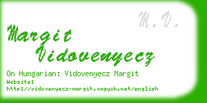 margit vidovenyecz business card